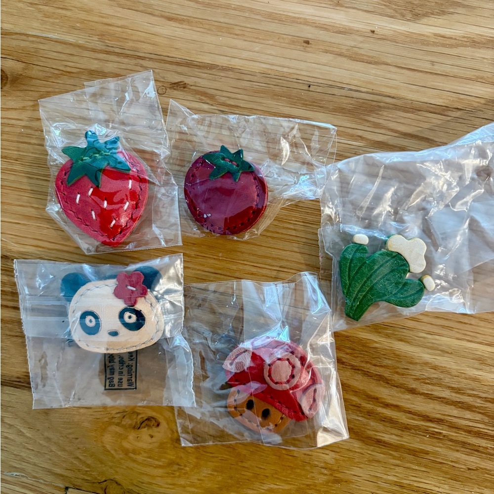 Fruit and Animal Leather Pins / Brooch